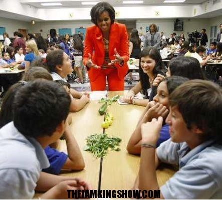 First Lady, in Miami, helps children turn over new leaves in school salad initiative