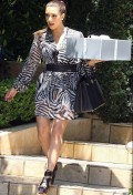 Later in the day Kim put her wedding workout regime aside and stepped out for Spice Girls singer Mel B's baby shower in Beverly Hills